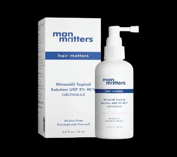 Man Matters Minoxidil টপিক্যাল সল্যুশন 5% W/V Growmax হেয়ার গ্রোথ ট্রিটমেন্ট ফর মেন - 60ml