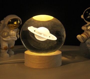 কালার চেঞ্জিং LED 3D ক্রিস্ট্যাল বল - Saturn 