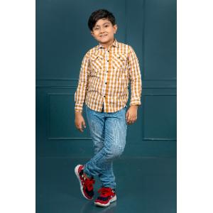 বয়েজ লং-স্লীভ চেক শার্ট