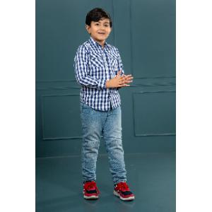 বয়েজ লং-স্লীভ চেক শার্ট
