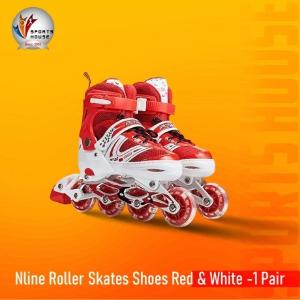 Nline রোলার স্কেট শু - 1 Pair (Red & White)