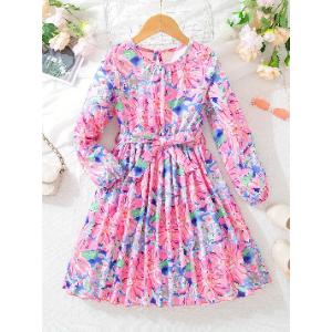 গার্লস ফ্লোরাল ড্রেস উইথ ব্রেল্ট