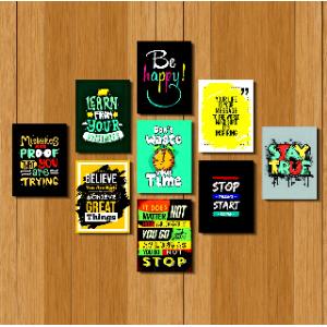 পিভিসি ক্যালিগ্রাফি ওয়ালবোর্ড ফর হোম এন্ড অফিস ডেকোরেশন (৯ পিসের সেট)