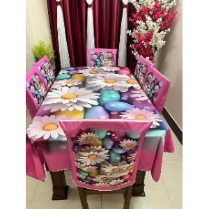 3D প্রিন্টেড ডাইনিং চেয়ার এন্ড টেবিল কভার সেট