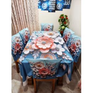 3D প্রিন্টেড ডাইনিং চেয়ার এন্ড টেবিল কভার সেট
