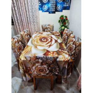 3D প্রিন্টেড ডাইনিং চেয়ার এন্ড টেবিল কভার সেট