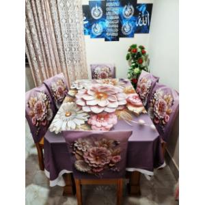 3D প্রিন্টেড ডাইনিং চেয়ার এন্ড টেবিল কভার সেট