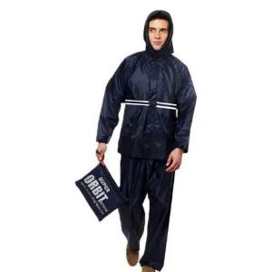 PVC নাইলন রেইনকোট ফর মেন - XL/XXL (Black/Blue)