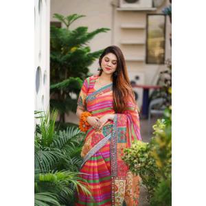 ডিজিটাল প্রিন্ট শাড়ি উইথ ব্লাউজপিস