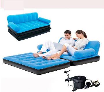 5 In 1 INFLATABLE SOFA CUM BED WITH AIR PUMPER