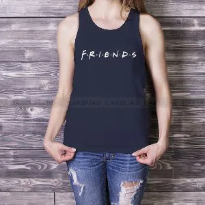 FRIENDS Printed Slim Fit Pure Cotton Tanks for Women - SL01