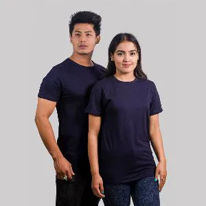 Navy Blue Color  Cotton T-shirt for Couple