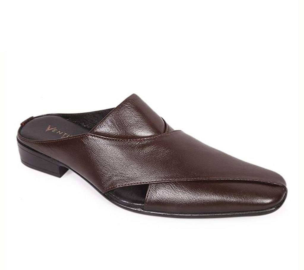 Venturini Men's Brown Soft Leather Heel 