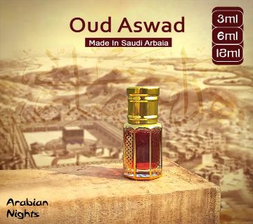 Oud Aswad অ্যারাবিয়ান Oudh আতর ফর মেন - Made In Saudi Arabia (3ml)
