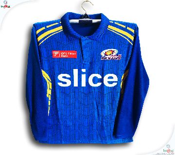 মুম্বই ইন্ডিয়ান্স ফুল-স্লীভ আইপিএল ক্রিকেট জার্সি উইথ কলার 