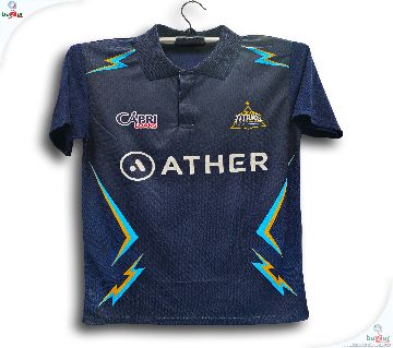 গুজরাত টাইটানস শর্ট-স্লীভ আইপিএল ক্রিকেট জার্সি উইথ কলার 