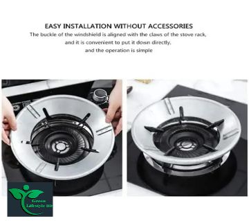 ফায়ার-গ্যাদারিং উইন্ড শিল্ড গ্যাস কুকার কভার ফর কিচেন ( ২ পিস)