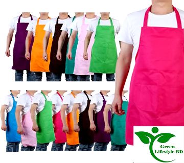 কিচেন কুকিং ইউনিসেক্স অয়েলপ্রুফ ওয়াটারপ্রুফ অ্যাপ্রন - ১ পিস (র‍্যান্ডম কালার)