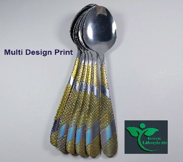 8" স্টেইনলেস স্টিল স্পুন সেট (৬ পিস)